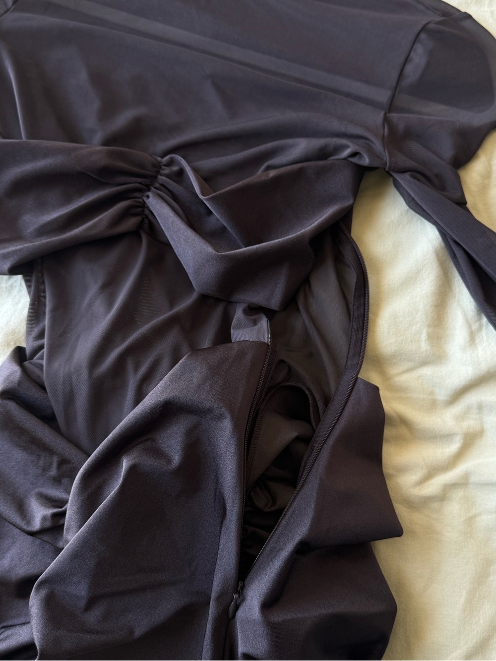 SER.O.YA Levina Mesh Ruched Maxi Dress Brown M - Picture 10 of 10